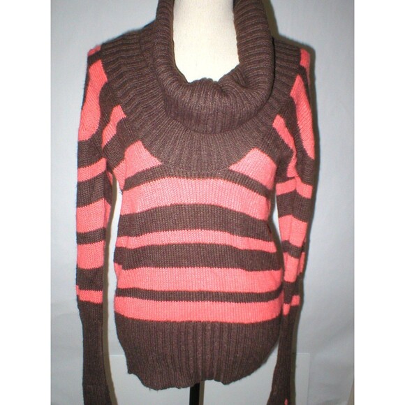 New Womens NWT $205 Eugenes S Brown Orange Mohair Sweater Stripes Pullover Long - Picture 2 of 11